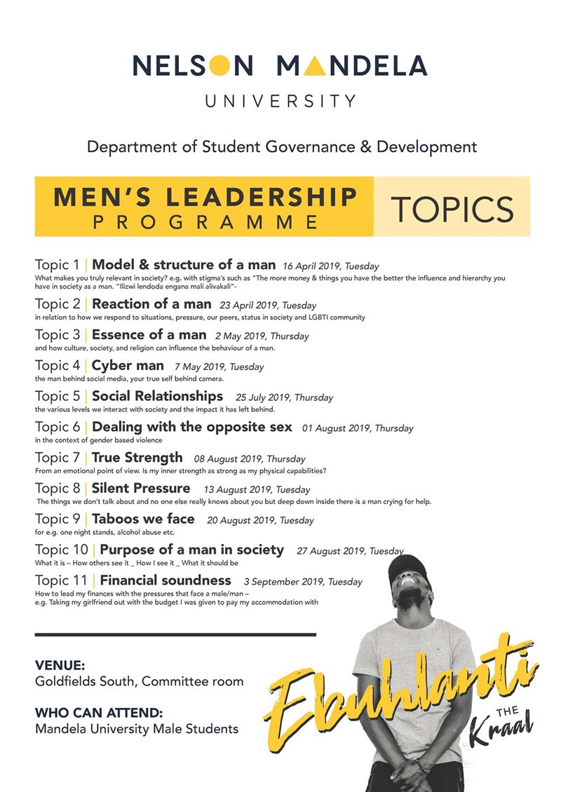 Men's Leadership Programme - Ebuhlanti - Student Governance and Development
